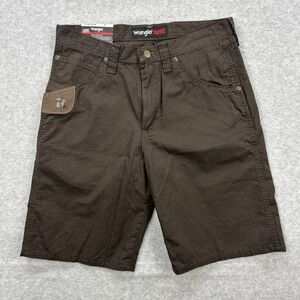 Wrangler Riggs Workwear Shorts‎ Mens 32 Brown Ripstop Technician Utility NEW